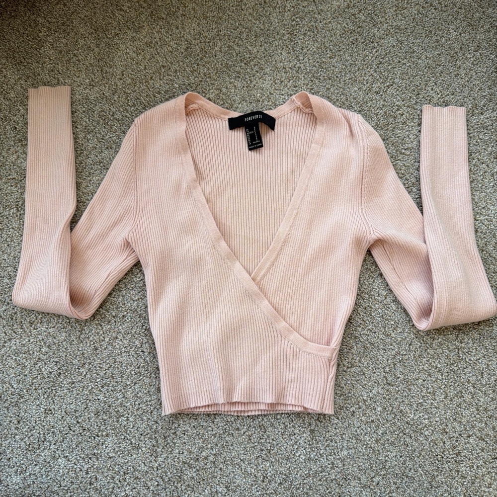 Forever 21 Pink Ribbed Crop Top